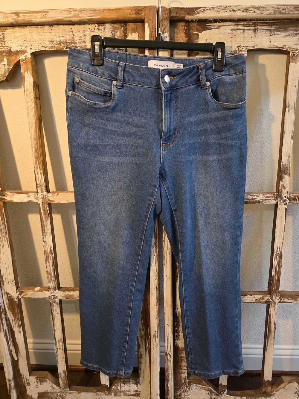Tahari Women's Super Soft Blue Straight-Leg Jeans